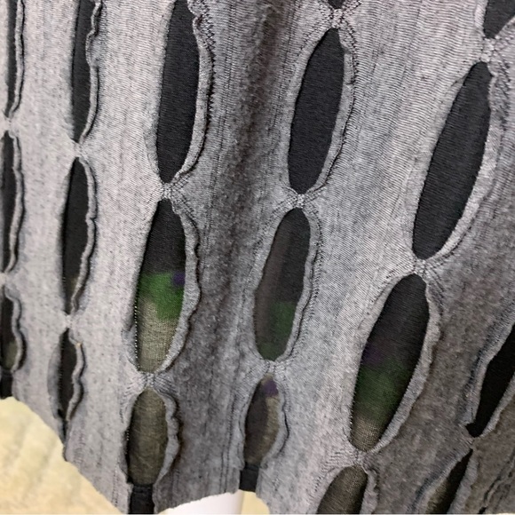 Saint Tropez West Women’s Medium Black & Gray Overlay Cutout Pattern Tank Dress - Picture 8 of 12